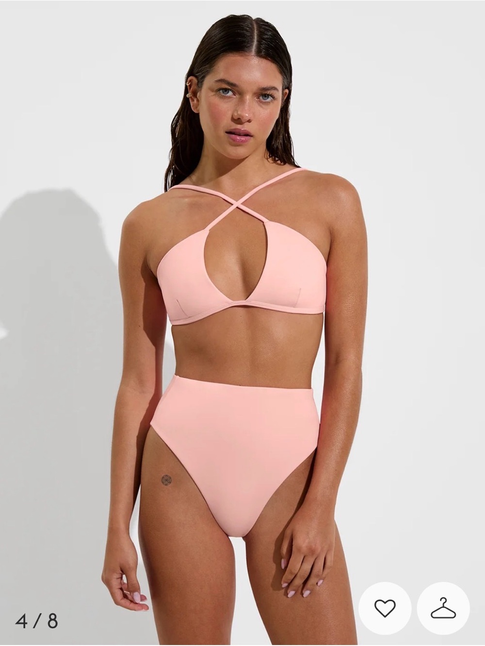 Left On Friday | Hi Hi Bottom in Salt (Neon Peach) Bikini Bottom - Size Medium